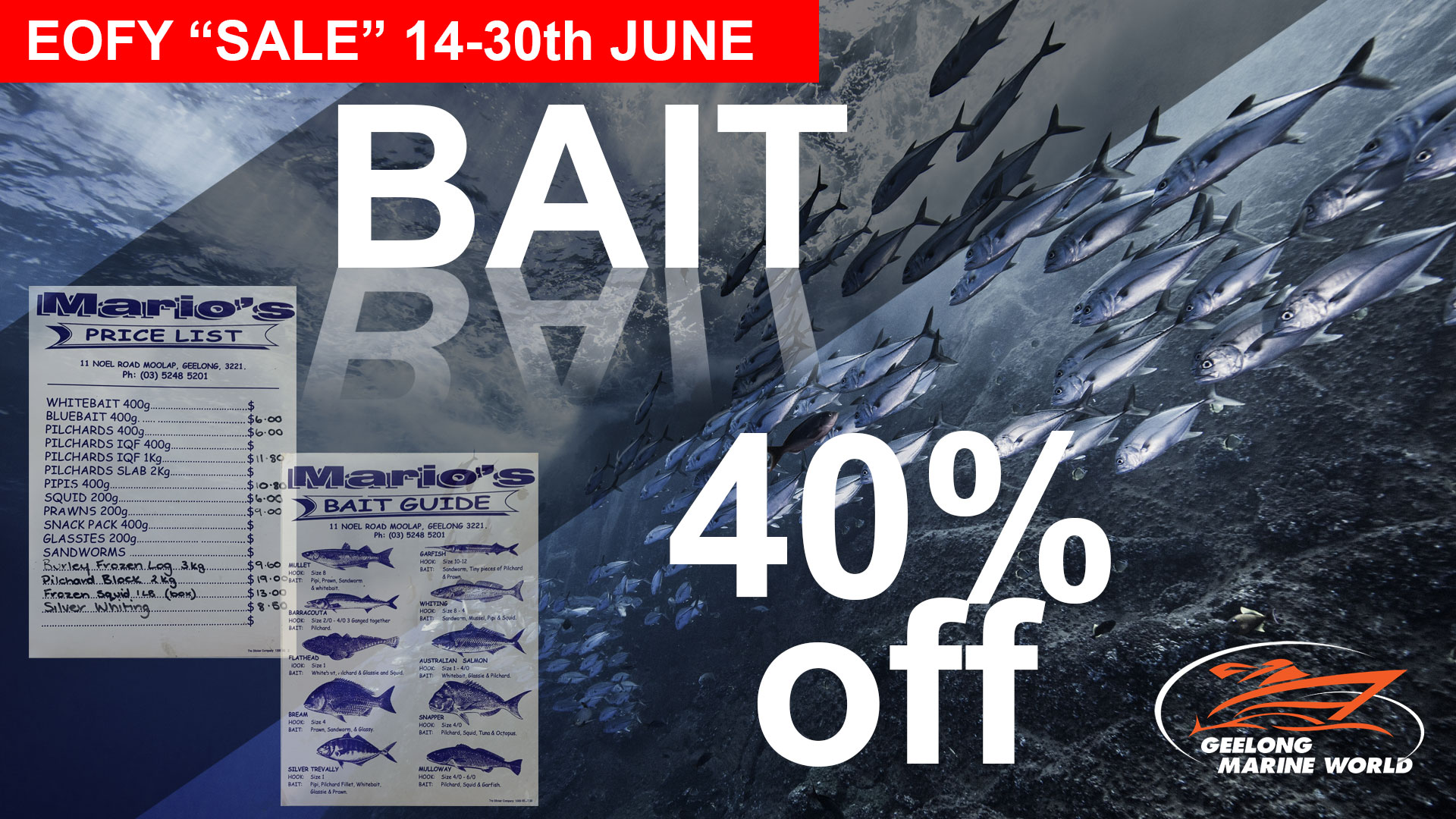 EOFY “SALE” – Bait 40% off
